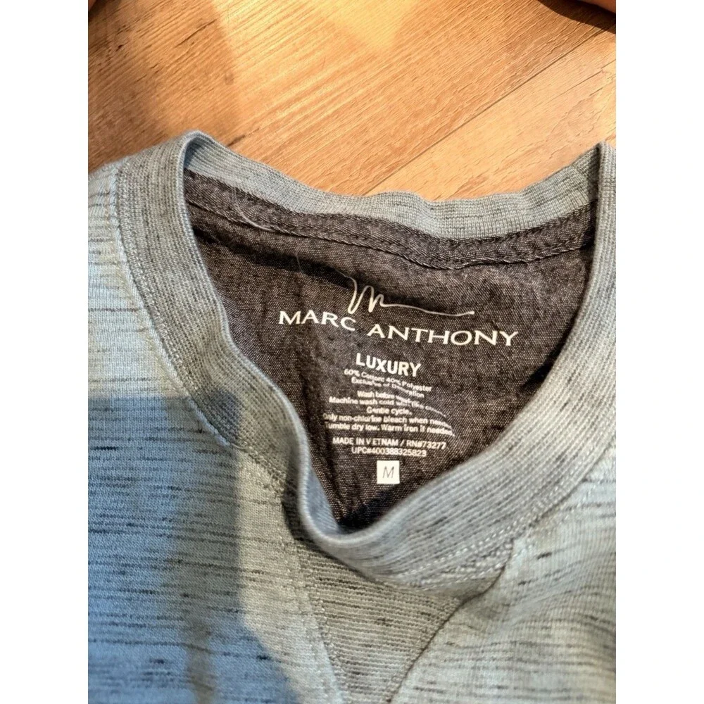 Marc Anthony Men's Blue Knit Crewneck Pullover Sweater Long Sleeve M
